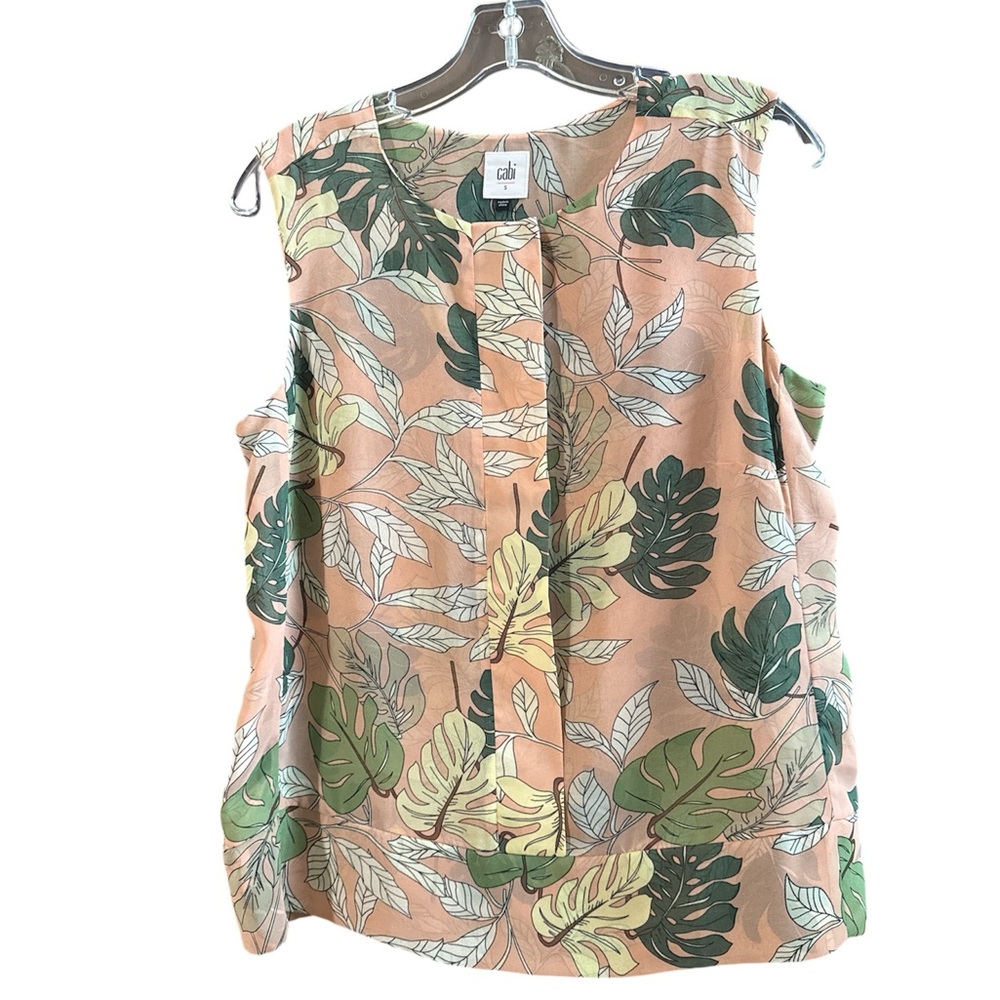Cabi Palm Print Sleeveless Top